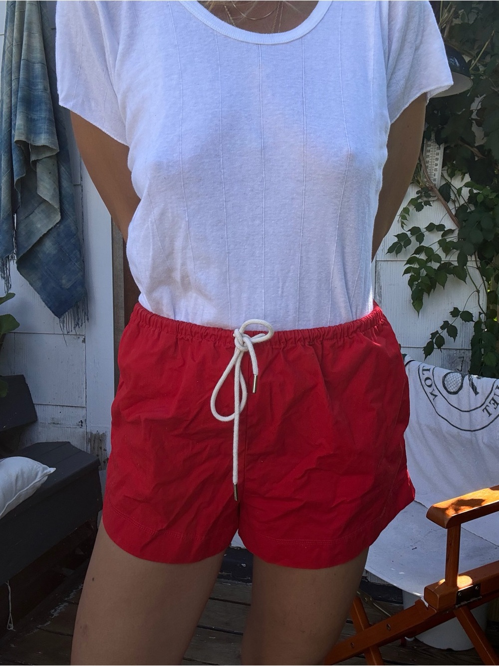 J. Crew Red Athletic Drawstring Shorts